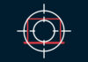 Laptop with crosshairs.