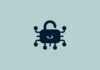 Padlock with eye and circuit nodes.