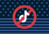 TikTok logo with a slash.